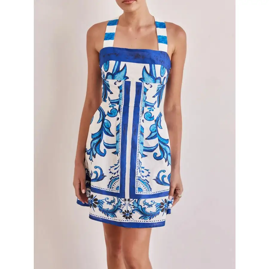 Everyday Printed Square Neck Mini Dress