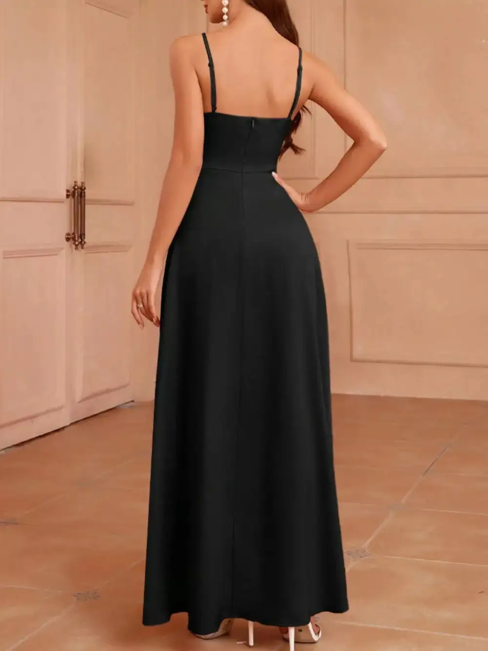Classic Slit Spaghetti Strap Maxi Dress