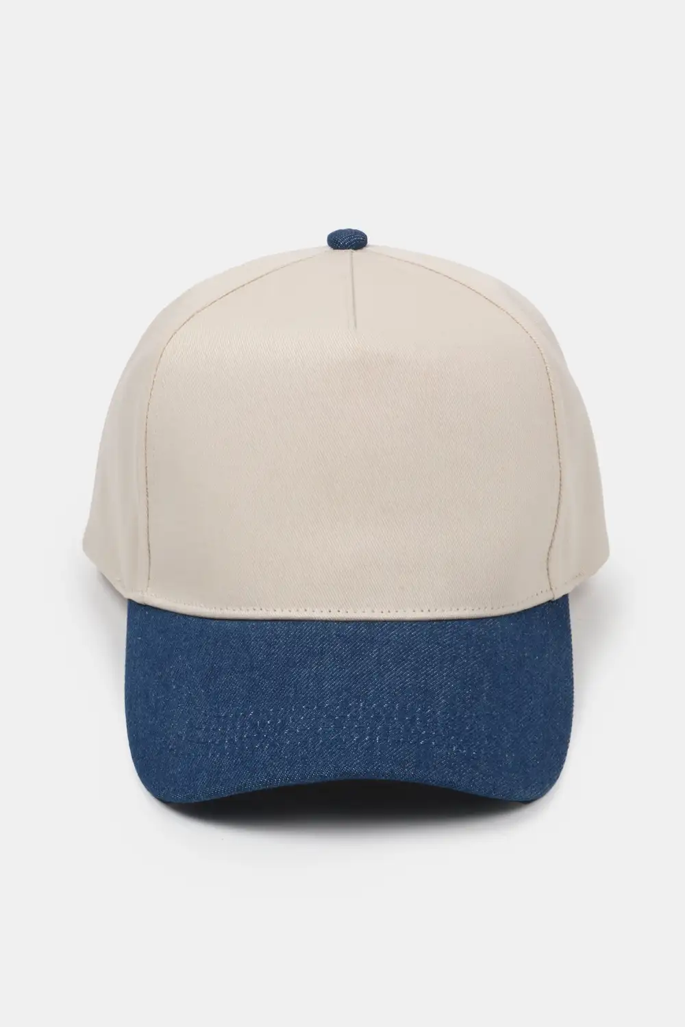 Two Tone Five Panel Denim Panel Baseball Cap