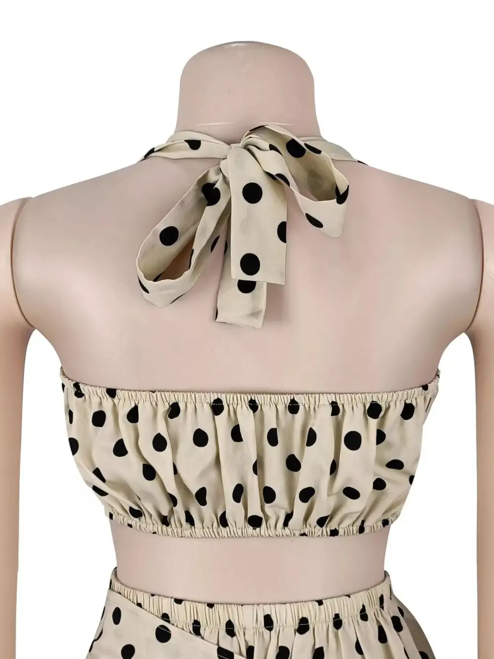 Polka Dot Halter Neck Cami and Fringe Trim Pants