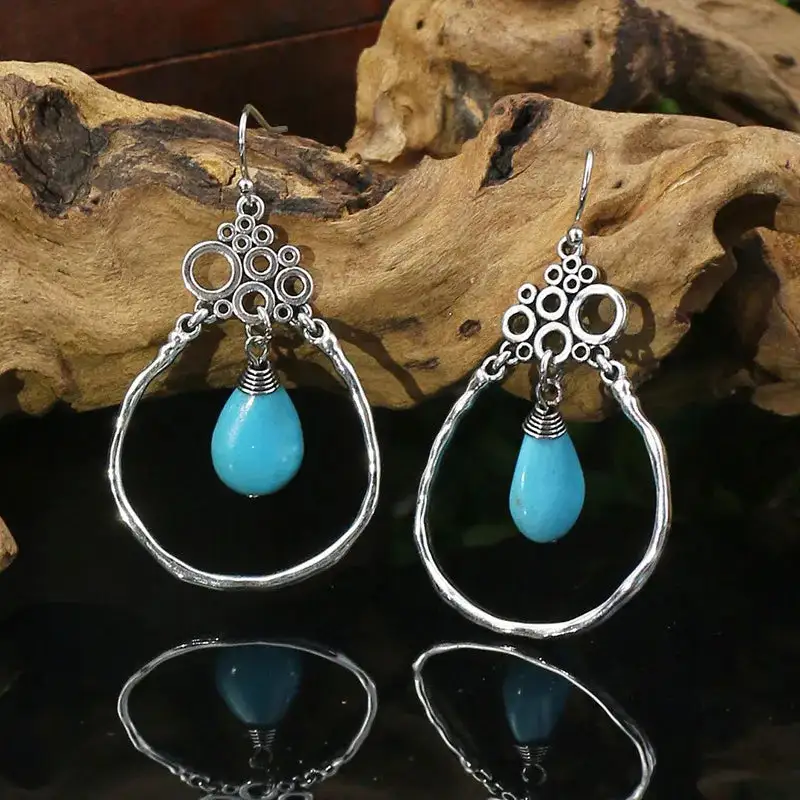 Alloy Stainless Steel Openwork Drop Earrings