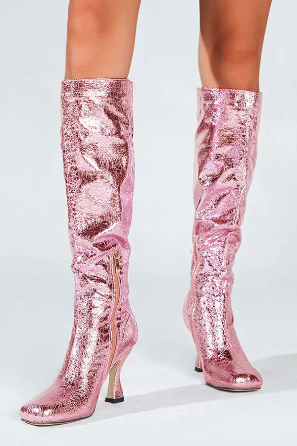 Bright Square-Toe Boots