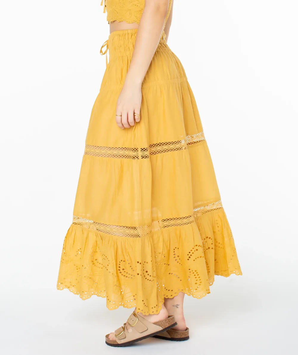 Solid Color Hollowed-Out Ladies' Skirt