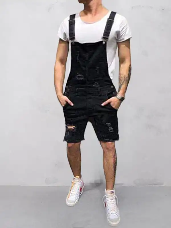 Denim Overall Shorts