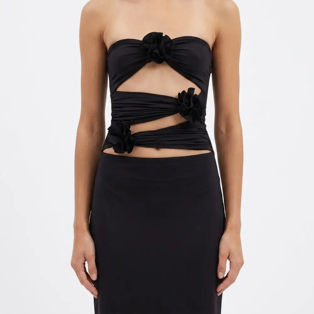 Draped Halter Maxi Dress
