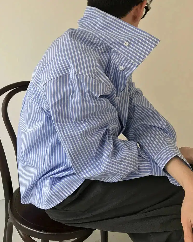 Timeless Striped High-Neck Shirt