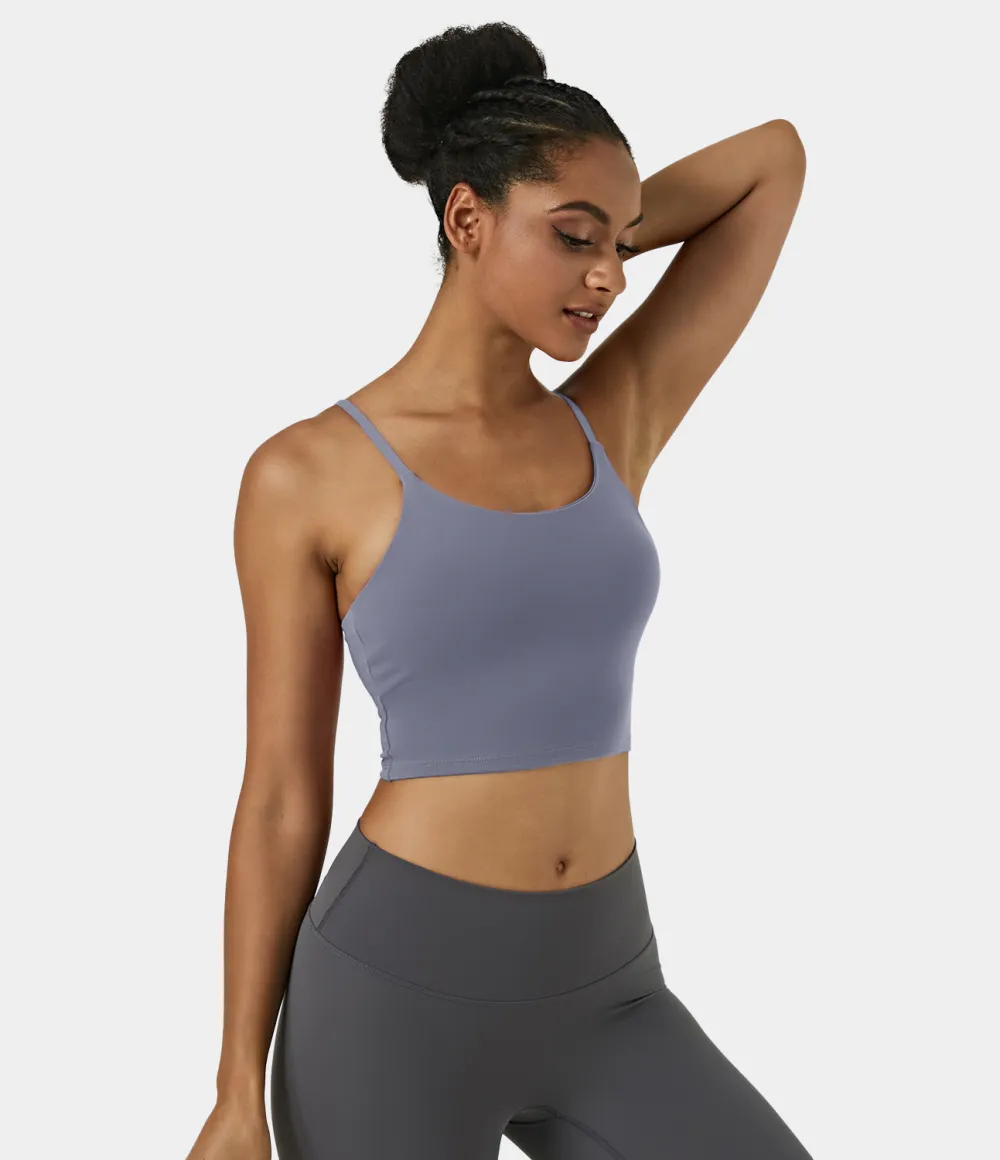 Basic Padded Workout Cropped Tank Top