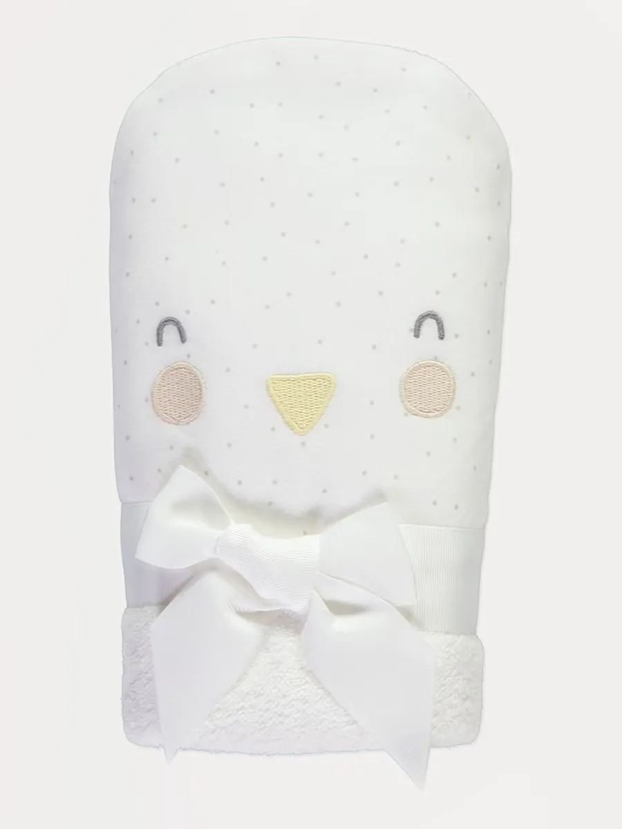 White Chick Cotton Spotty Hooded Towel