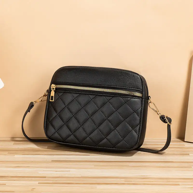 Minimal Roomy Textured Crossbody Bag