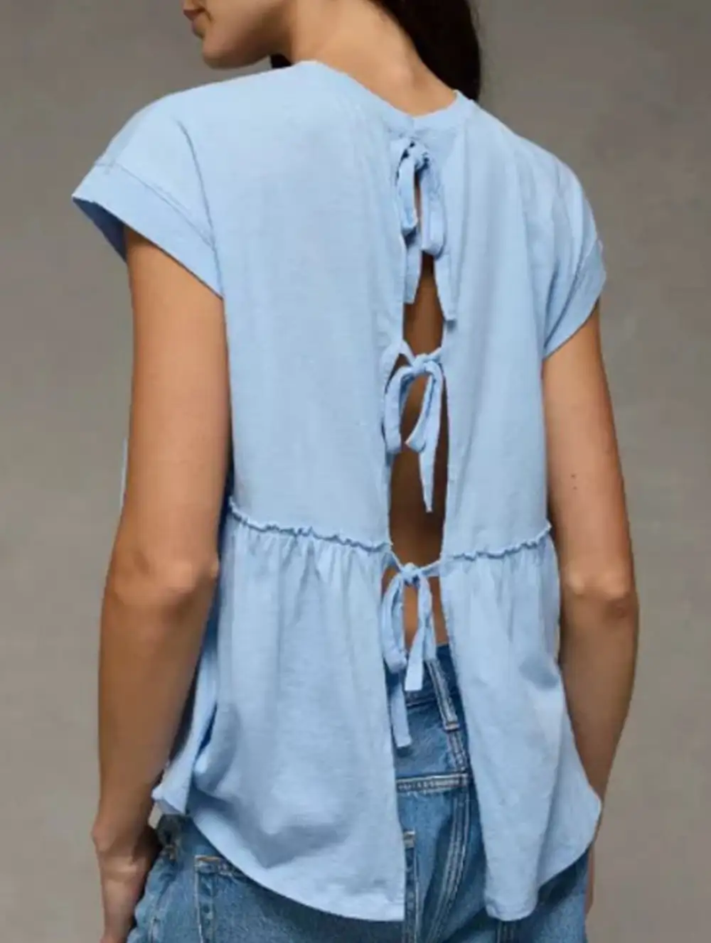 Back Tie Babydoll Top