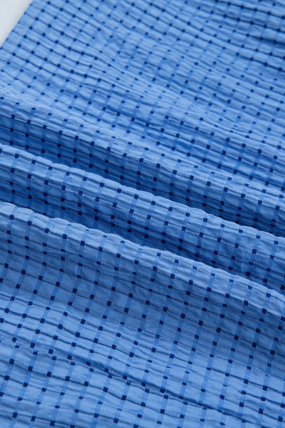 Blue Gingham Bow Tie Midi Dress