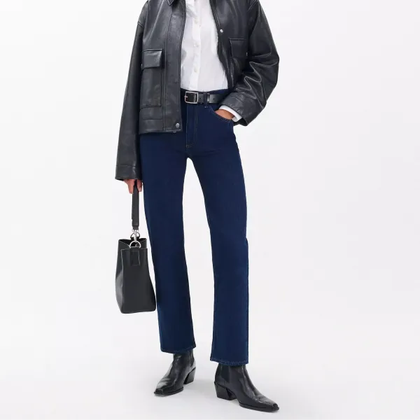 Straight-Leg Cropped Ankle-Length Women's Jeans