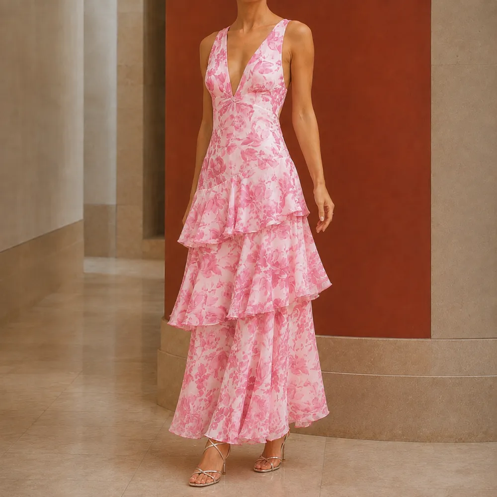Lace Tiered Maxi Dress