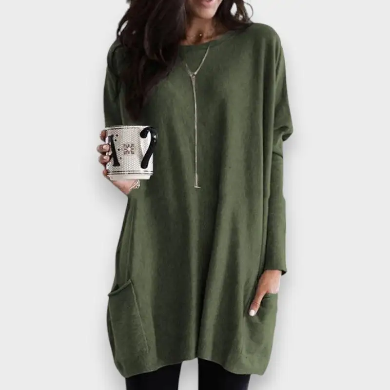 Pocket Detail Flowing Relaxed Casual Dress