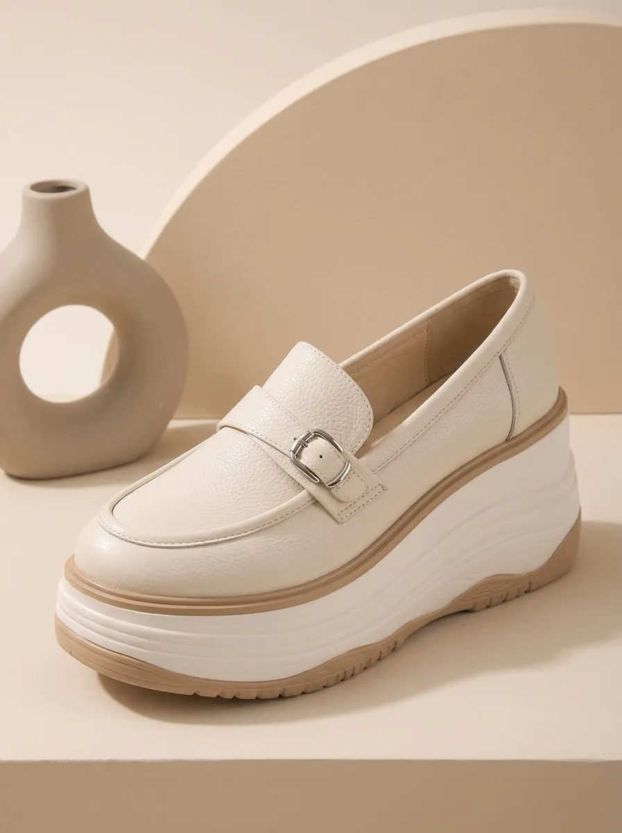 Buckle-Strap Women's Chunky Platform Shoes