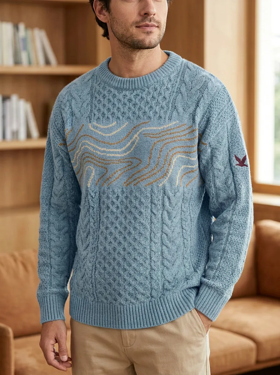 Men's Adventure Topographic Map Sweater