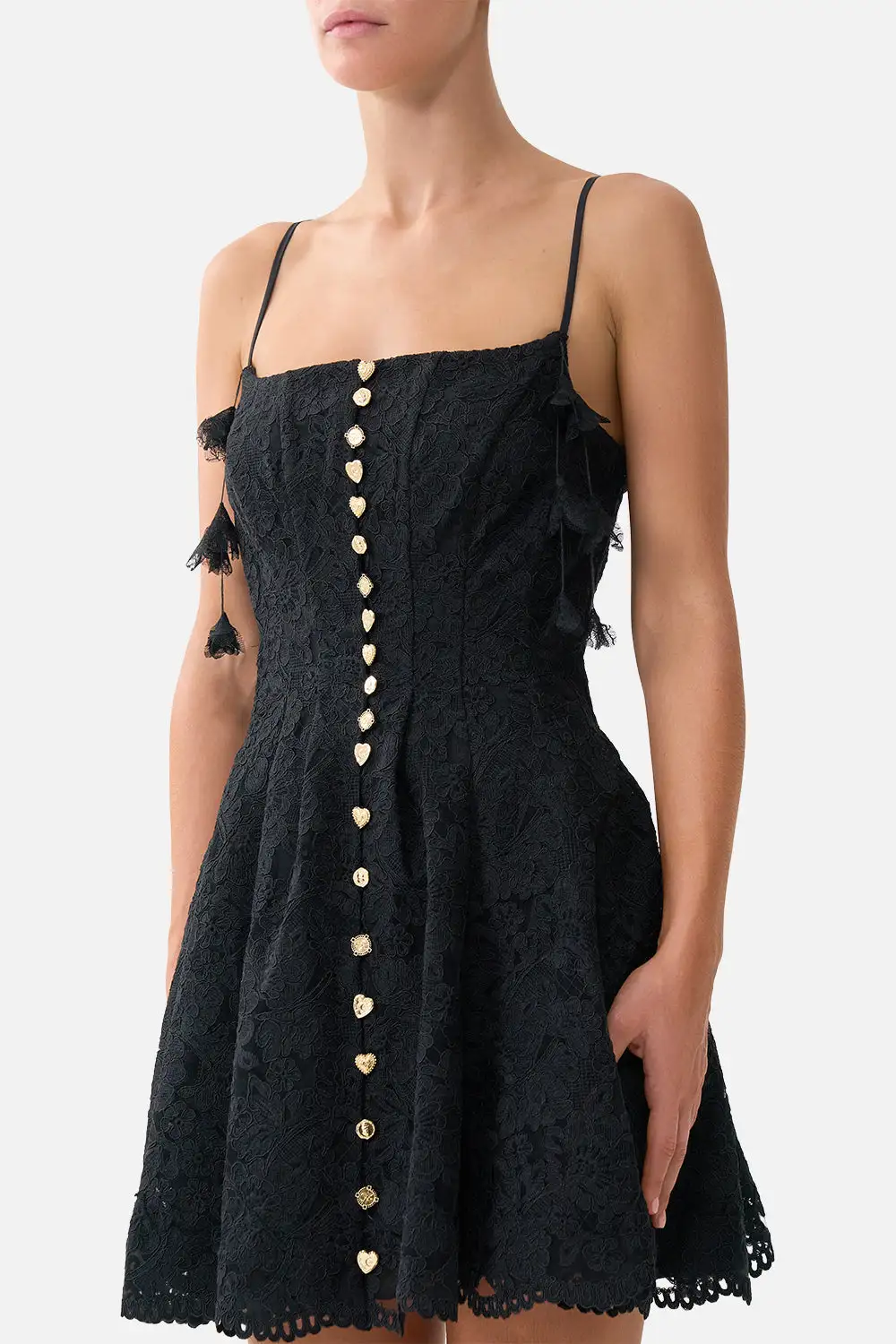 Printed Corset Dress with Short Flared Skirt