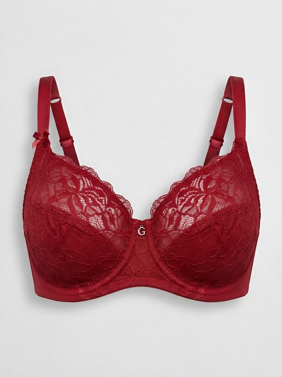 Women's Underwire Floral-Lace Scalloped-Edge Bow-Detail Bra