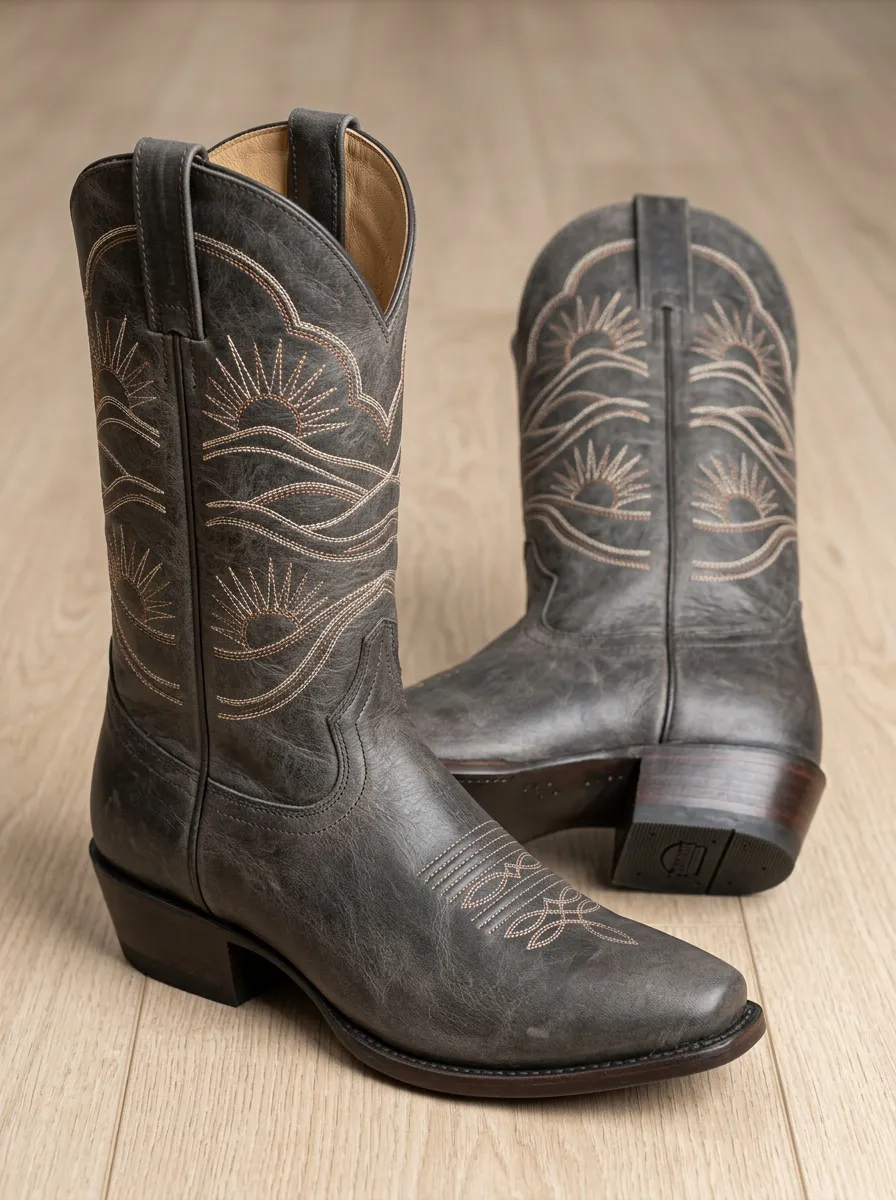 Women's Western Sunburst Embroidered Cowboy Boots