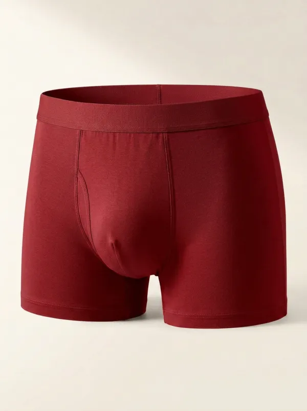 Men's Solid Minimalist Mid Rise 3-Pack Boxer Briefs