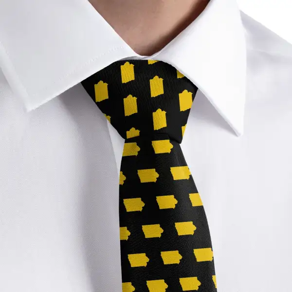 Polished Outline Emblem Design Necktie