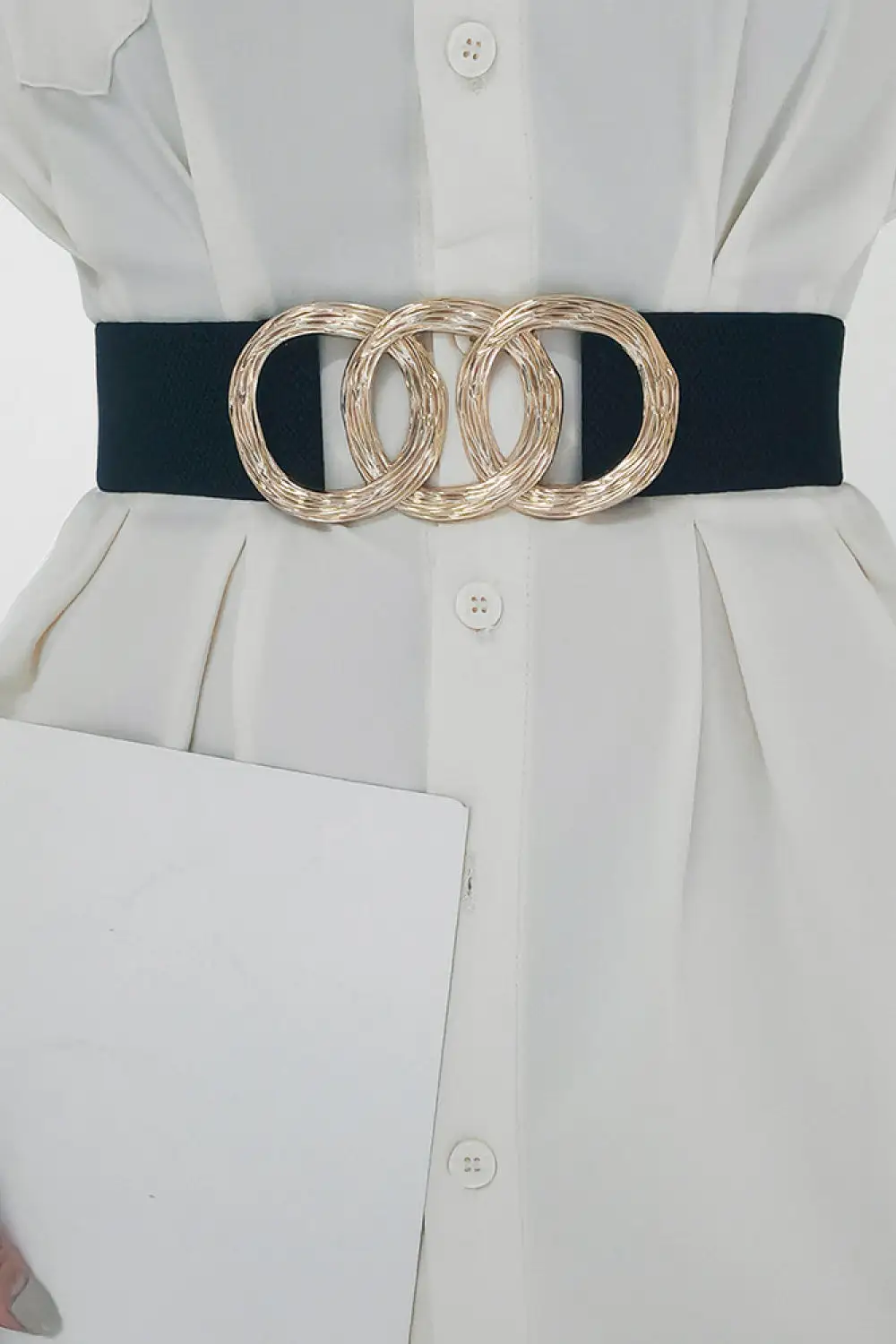 Elastic Zinc-Alloy Wide Waist Belt
