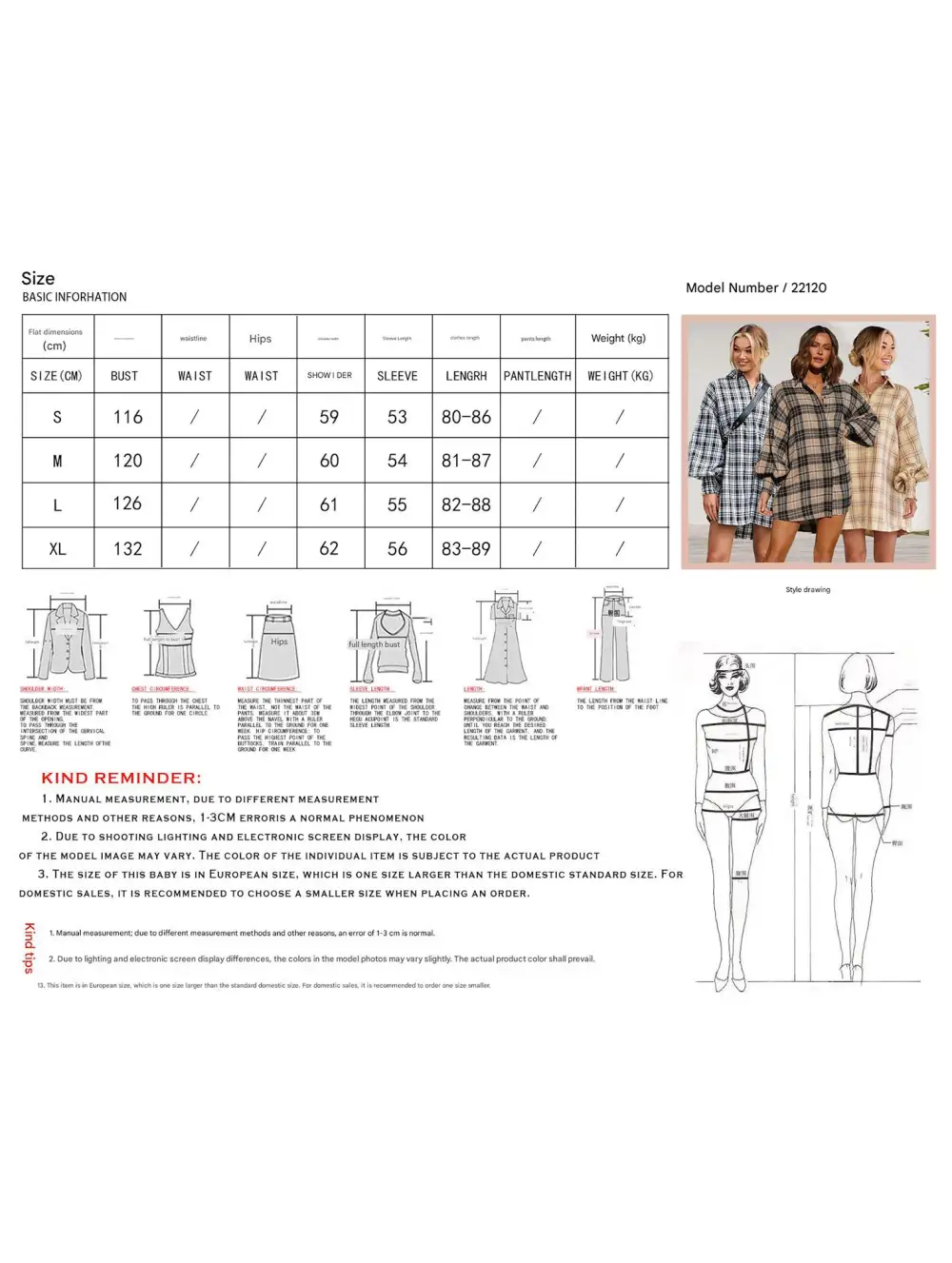 Plaid Lantern Sleeve Shirt