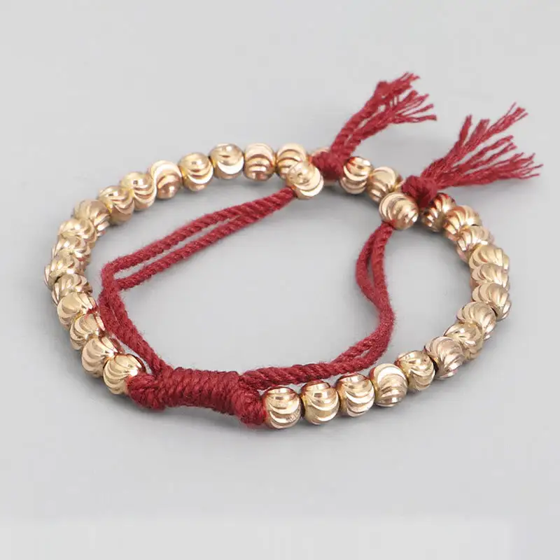 Handmade Copper Bead String Bracelet