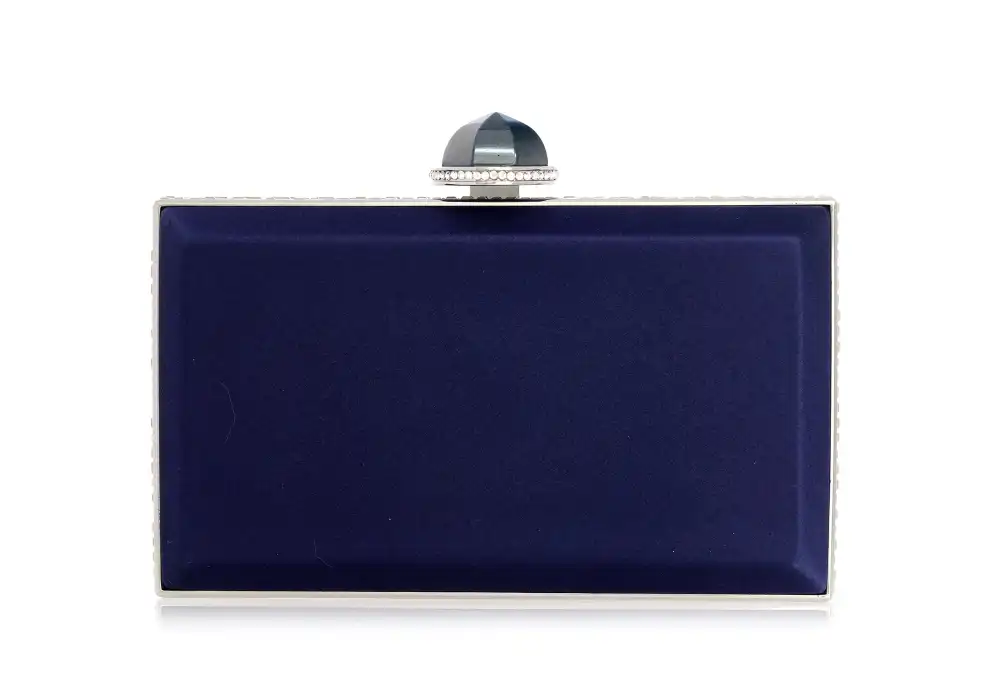 Elegant Satin Structured Frame Statement Clutch