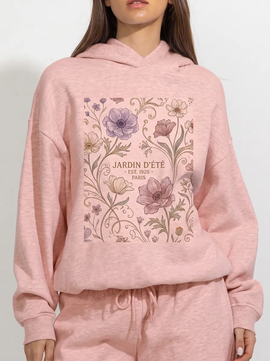 Women's Jardin D'été Floral Paris Printed Hoodie