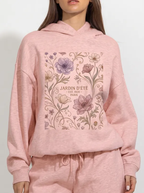 Women's Jardin D'été Floral Paris Printed Hoodie