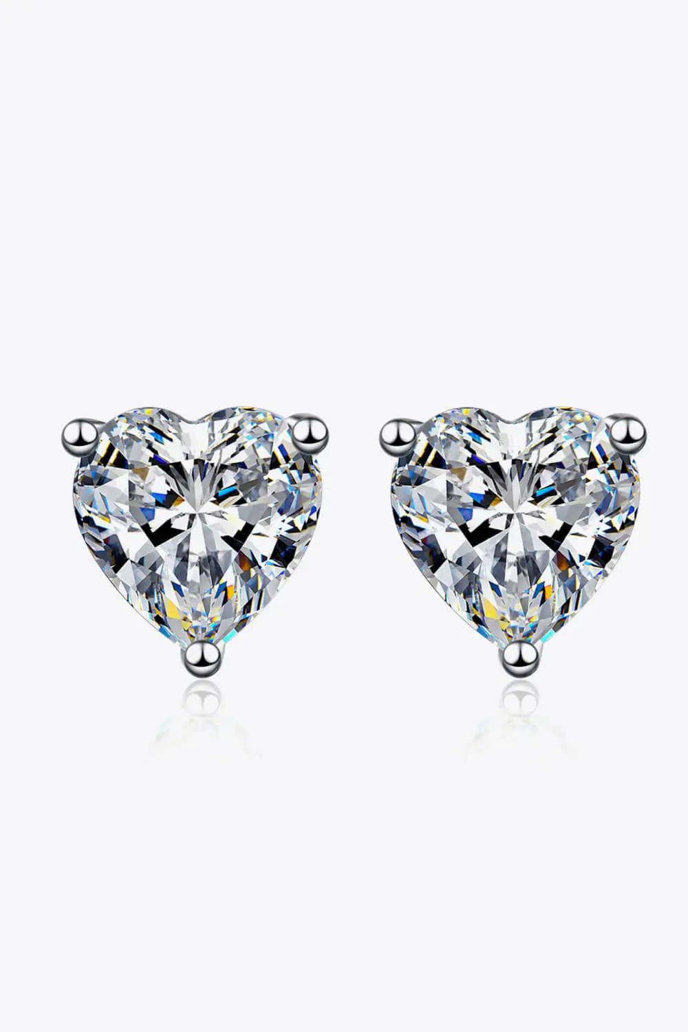 Heart-Shaped Moissanite Stud Earrings