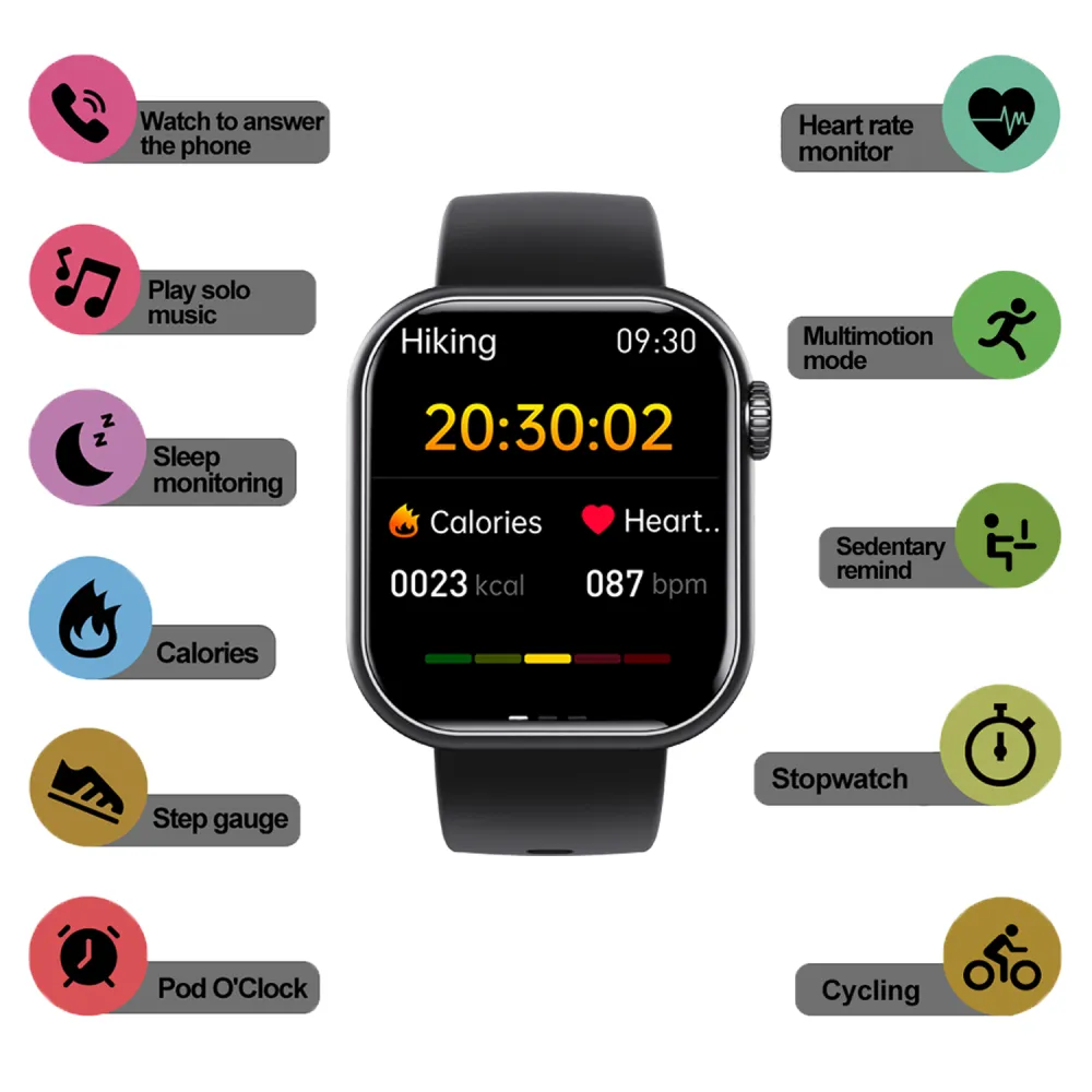 Blood Sugar Blood Pressure Heart Rate Blood oxygen Sleep Monitoring Waterproof Smartwatch | Carelders F57