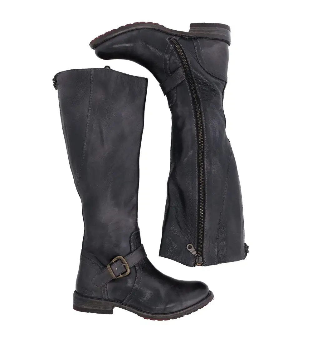 Buckled Layered Riding Boots