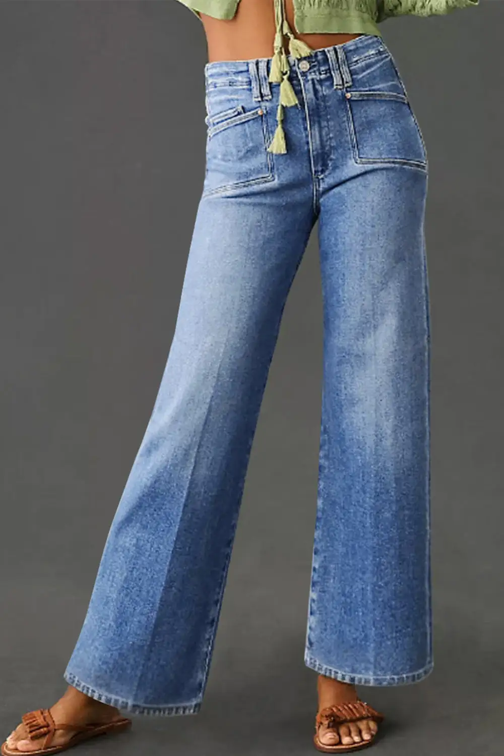 High-Waist Relaxed Cropped Straight Leg Jeans