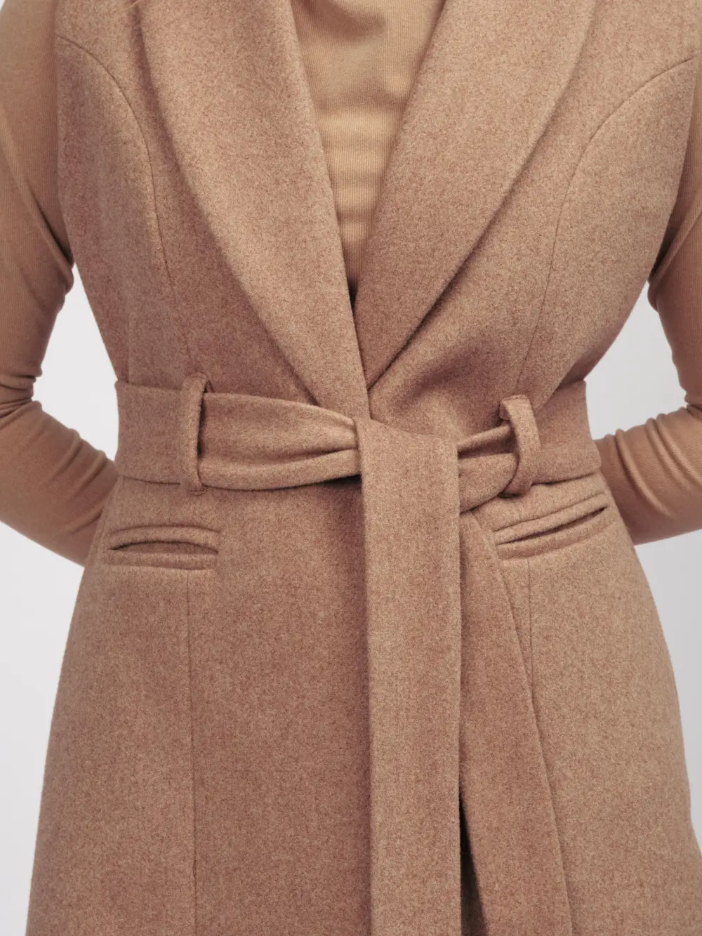 Wool Vest-Style Long Coat