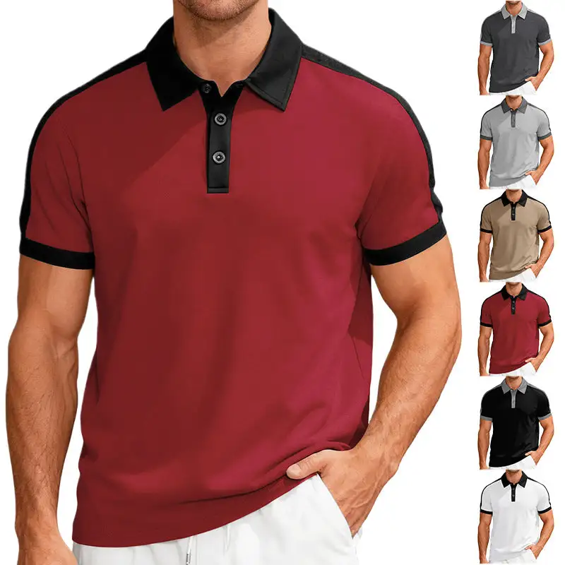 Vintage Contrast Trim Button Placket Polo Shirt