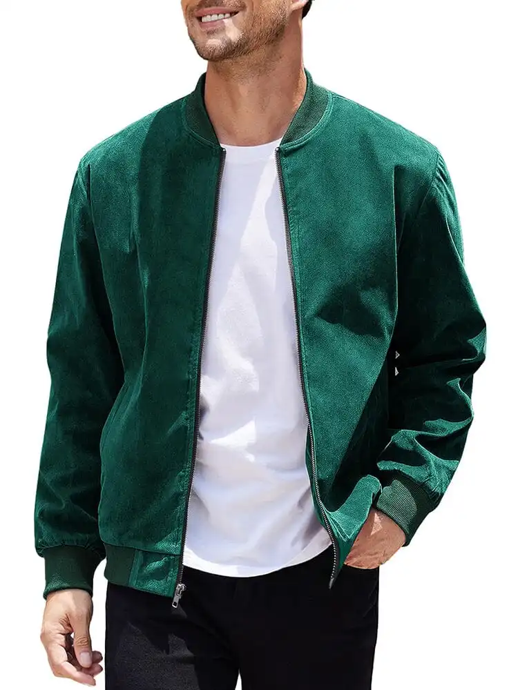 Vintage Suede Bomber Jacket