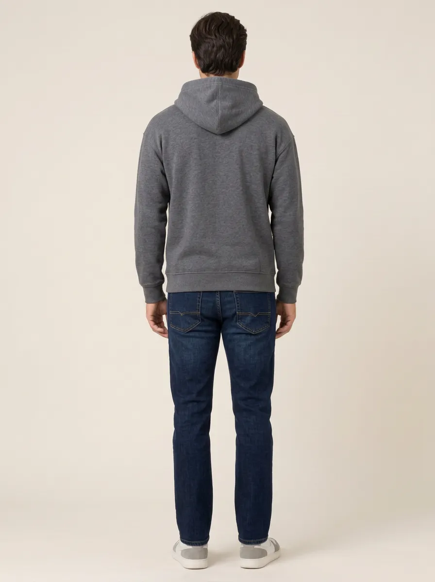 Men's Mountain-Line Relaxed Pullover Hoodie & Jeans Set