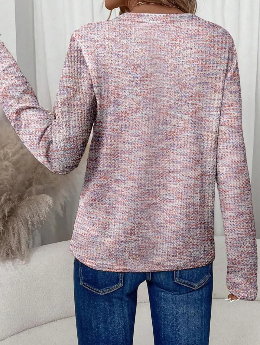 V Neck Pullover Long Sleeve Tee