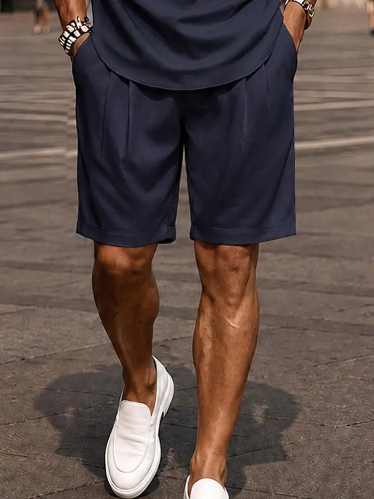 Contrast-Trim Woven Polo Shirt & Shorts Set