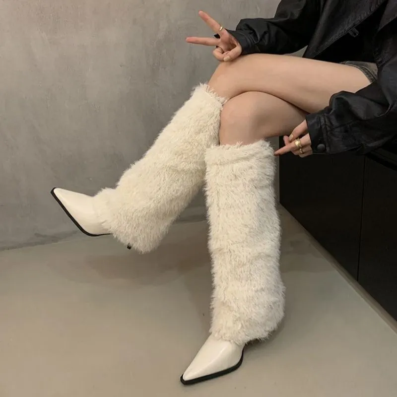 Faux Fur Boot Cuffs Socks