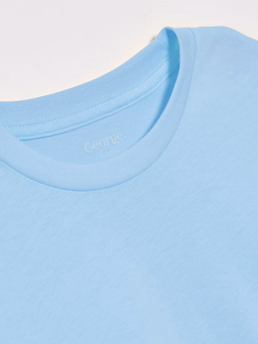 Light Blue Crew Neck School T-Shirt 2 Pack detail 2
