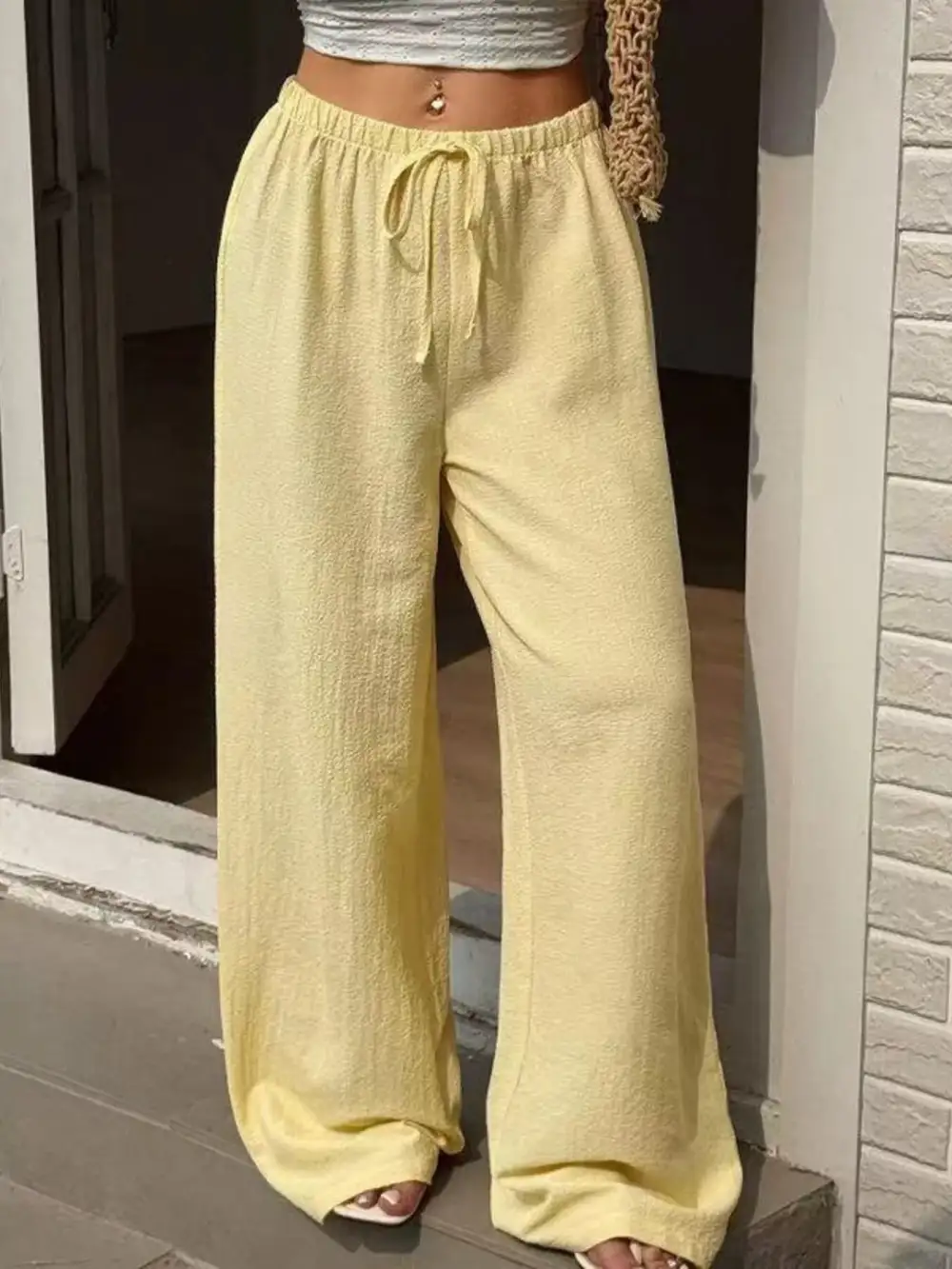 Plus Size High Waisted Wide Leg Pants