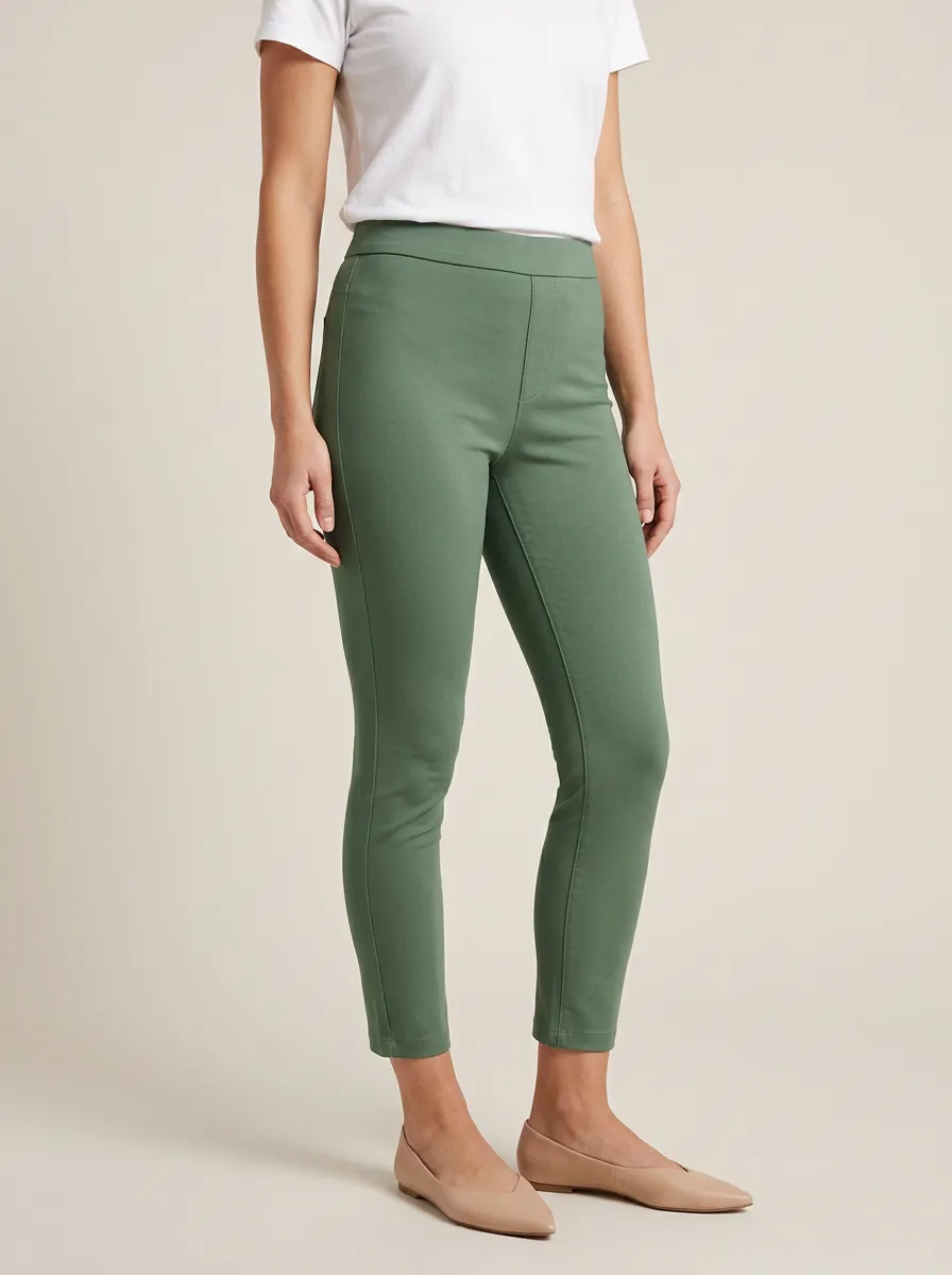 Leisure High-Stretch Mid-Rise Mid-Rise Stretch Pants