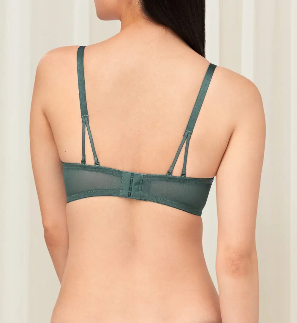 Women's Easy-Wear Wired Push-Up Detachable-Pad Lace Molded Bra