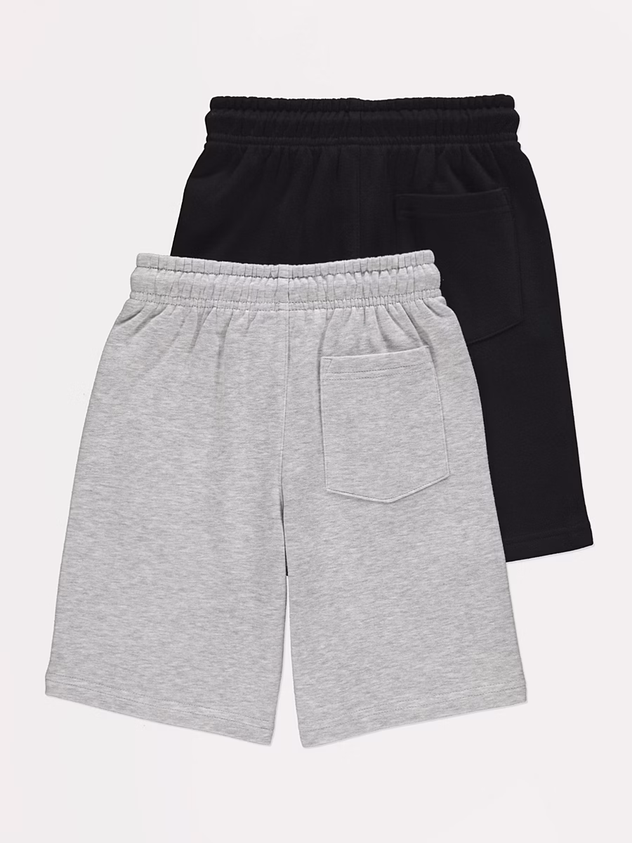 Black and Grey Long Jersey Jogger Shorts 2 Pack detail 2