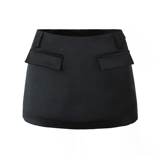 Pocketed High Waist Straight Fit Skirt