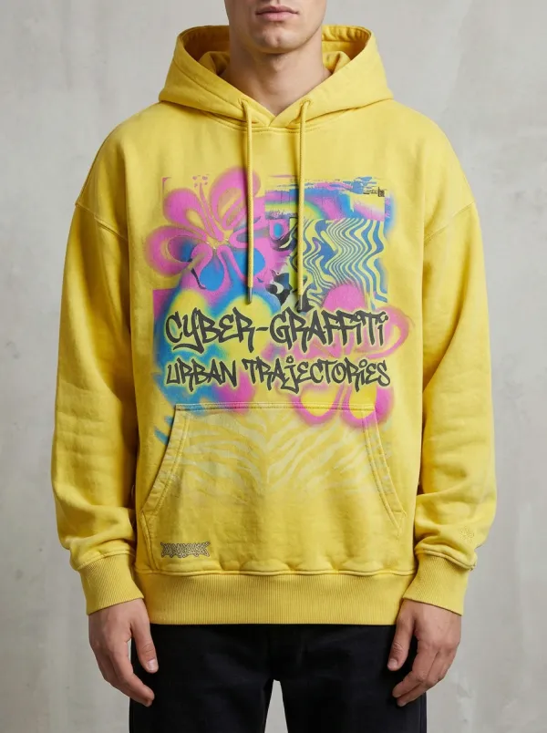 Unisex Casual Streetwear Graffiti Floral Hoodie