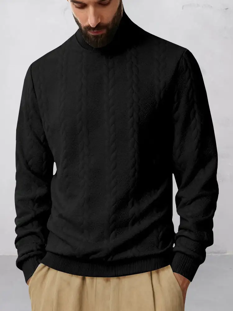 Waffle Knit Jacquard Ribbed Hoodie